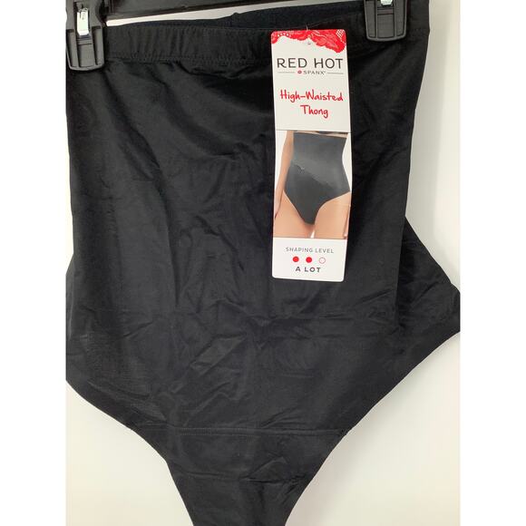RED HOT by SPANX Women's Small Black Flawless Finish High-Waist Thong K33-17 - Picture 3 of 7
